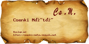 Csenki Máté névjegykártya